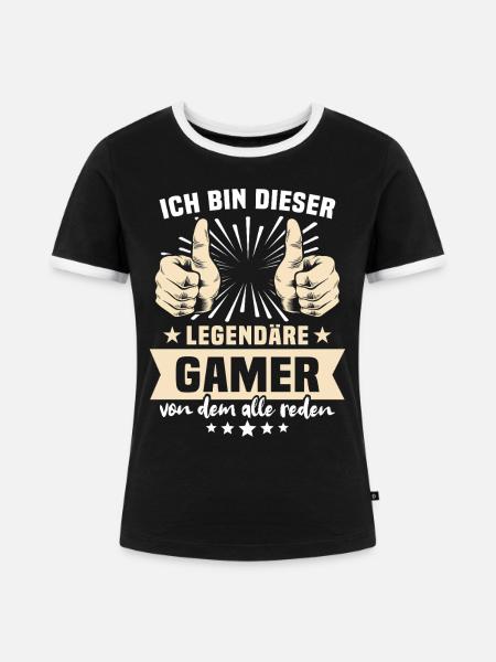 Gamer Sprüche - Frauen Kontrast-T-Shirt - Schwarz/Weiß
