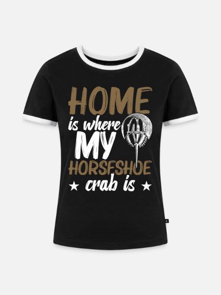 Chelicerata Fossilbiologe Stofftier - Frauen Kontrast-T-Shirt - Schwarz/Weiß
