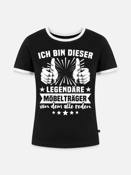 Möbelträger Legende - Frauen Kontrast-T-Shirt - Schwarz/Weiß