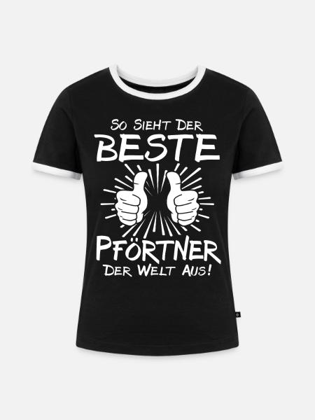 Bester Pförtner - Frauen Kontrast-T-Shirt - Schwarz/Weiß