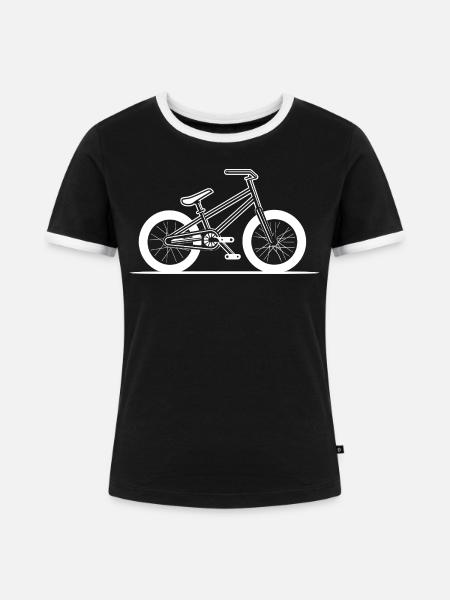 BMX Rad Zeichnung - Frauen Kontrast-T-Shirt - Schwarz/Weiß
