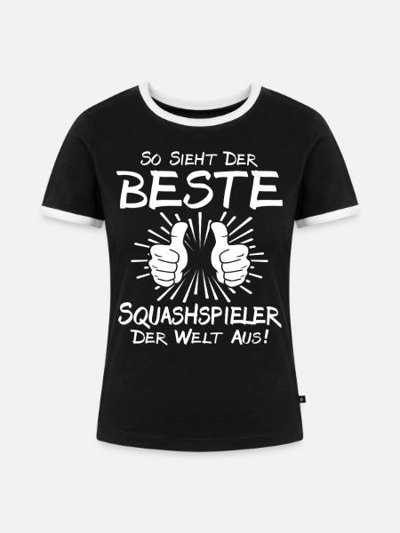 Bester Squashspieler - Frauen Kontrast-T-Shirt - Schwarz/Weiß