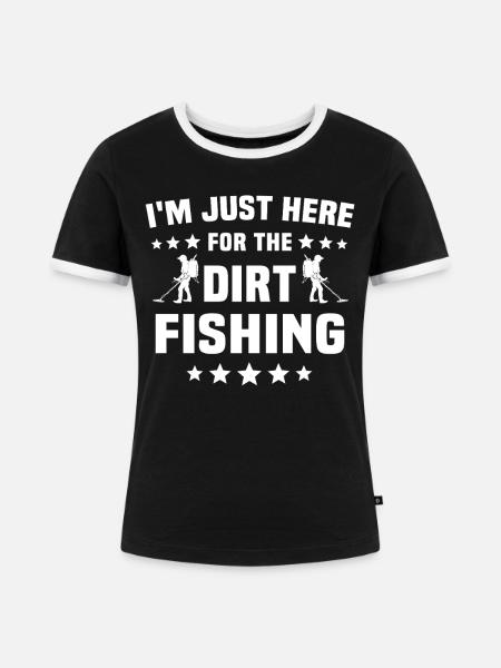 Dirt Fishing - Frauen Kontrast-T-Shirt - Schwarz/Weiß