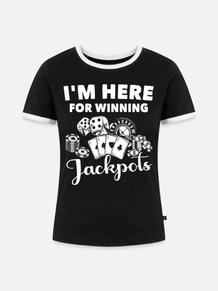 Casino Gambler Gambling - Frauen Kontrast-T-Shirt - Schwarz/Weiß