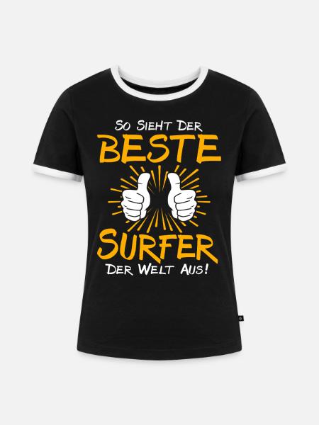 Surfer Geschenkidee - Frauen Kontrast-T-Shirt - Schwarz/Weiß