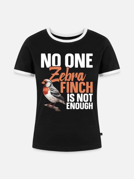 Zebrafinken-Futterhäus-Käfig für Zebras - Frauen Kontrast-T-Shirt - Schwarz/Weiß