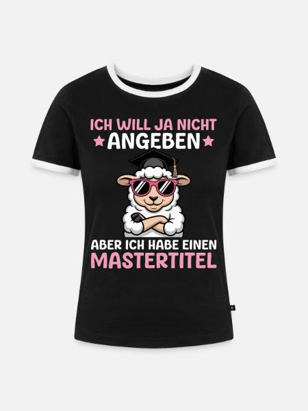 Masterprüfung bestanden Studentin Master Abschluss - Frauen Kontrast-T-Shirt - Schwarz/Weiß