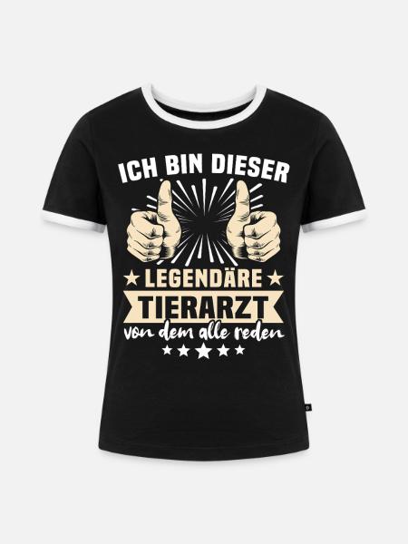 Tierarzt Sprüche - Frauen Kontrast-T-Shirt - Schwarz/Weiß