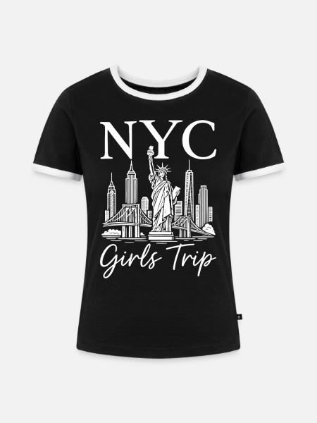 NYC Girls Trip - Frauen Kontrast-T-Shirt - Schwarz/Weiß