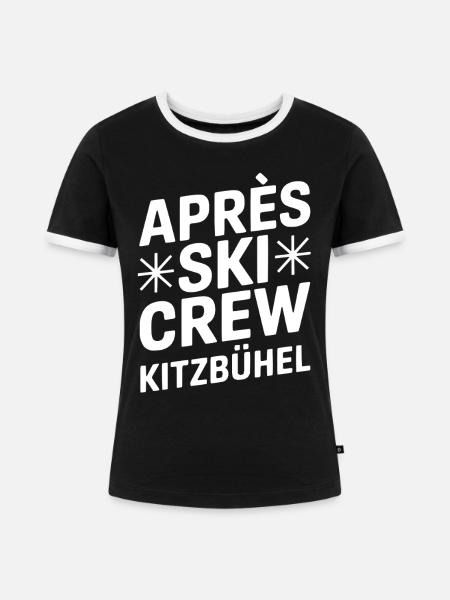 Kitzbühel Apres Ski Crew Party - Frauen Kontrast-T-Shirt - Schwarz/Weiß