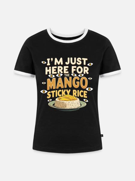 Mango Sticky Reis - Frauen Kontrast-T-Shirt - Schwarz/Weiß