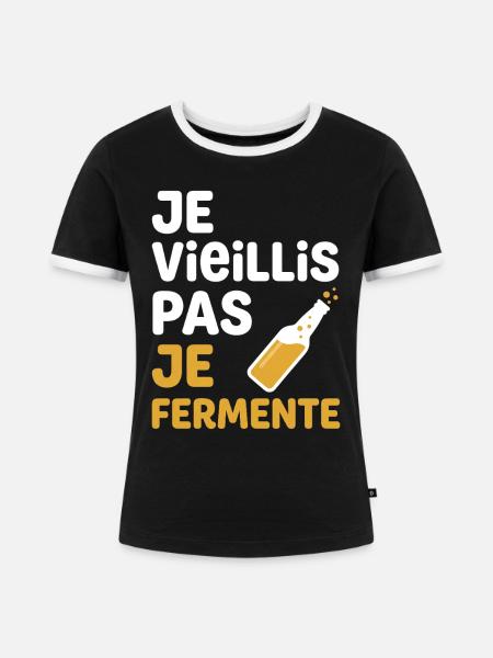 Ich altere nicht, ich gäre - Frauen Kontrast-T-Shirt - Schwarz/Weiß