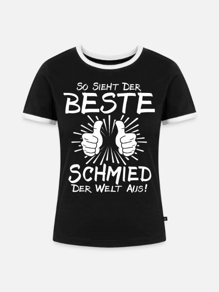 Bester Schmied - Frauen Kontrast-T-Shirt - Schwarz/Weiß
