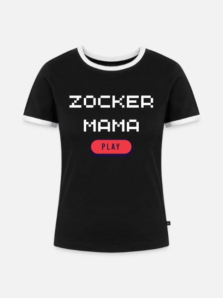 Zocker Mama - Frauen Kontrast-T-Shirt - Schwarz/Weiß