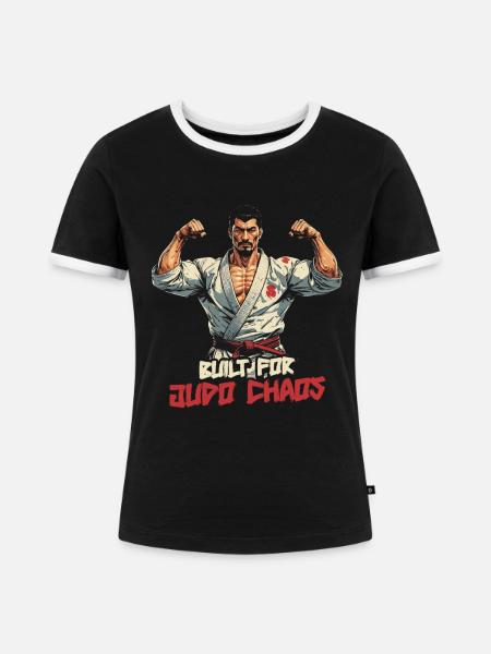 Judo Kampfsport - Frauen Kontrast-T-Shirt - Schwarz/Weiß
