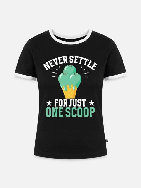 Minz-Schokoladenchip-Cream-Kugel Frische Minze - Frauen Kontrast-T-Shirt - Schwarz/Weiß