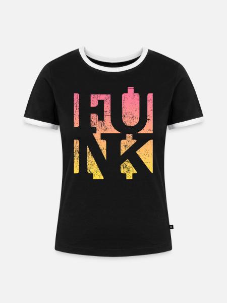 Funk Retro Musik - Frauen Kontrast-T-Shirt - Schwarz/Weiß