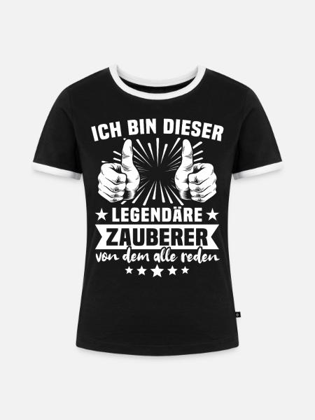Zauberer Legende - Frauen Kontrast-T-Shirt - Schwarz/Weiß