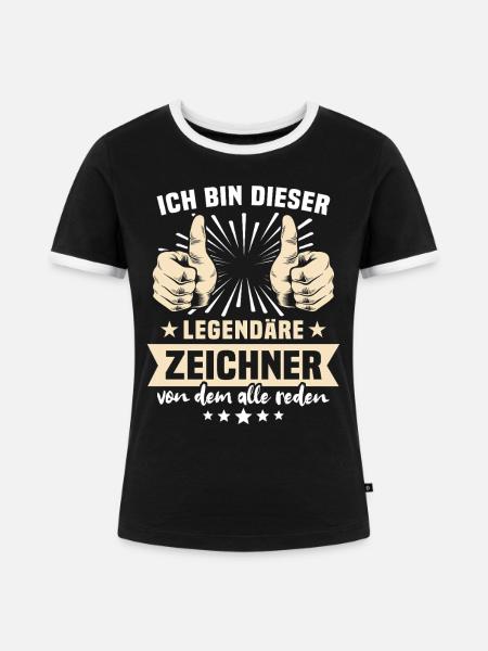 Zeichner Sprüche - Frauen Kontrast-T-Shirt - Schwarz/Weiß