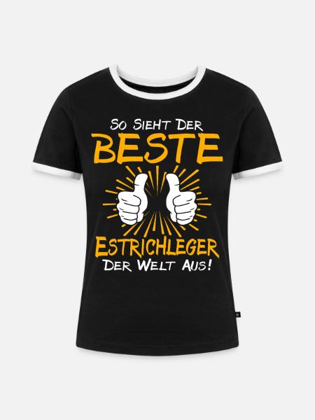 Estrichleger Geschenkidee - Frauen Kontrast-T-Shirt - Schwarz/Weiß