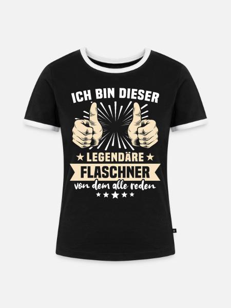 Flaschner Sprüche - Frauen Kontrast-T-Shirt - Schwarz/Weiß