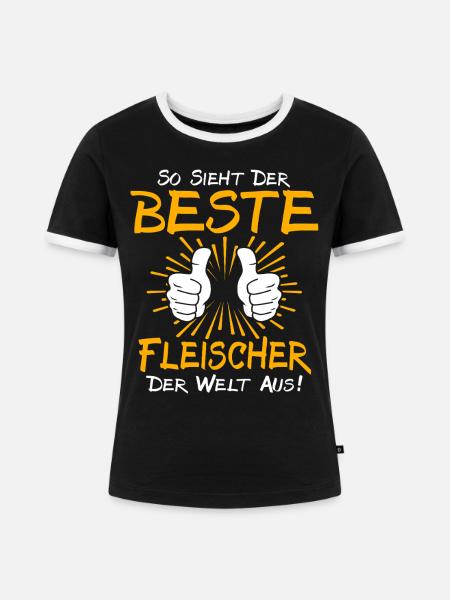 Fleischer Geschenkidee - Frauen Kontrast-T-Shirt - Schwarz/Weiß