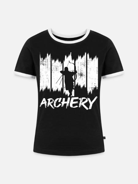 Bogensportler - Frauen Kontrast-T-Shirt - Schwarz/Weiß