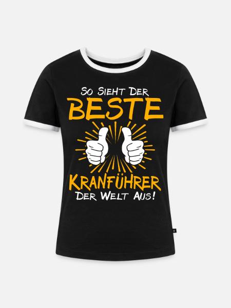 Kranführer Geschenkidee - Frauen Kontrast-T-Shirt - Schwarz/Weiß