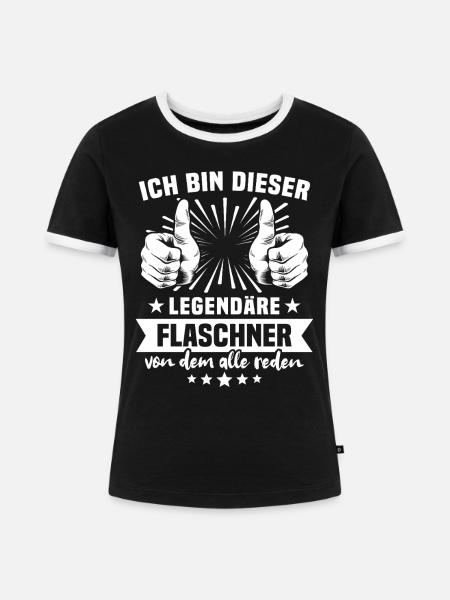 Flaschner Legende - Frauen Kontrast-T-Shirt - Schwarz/Weiß
