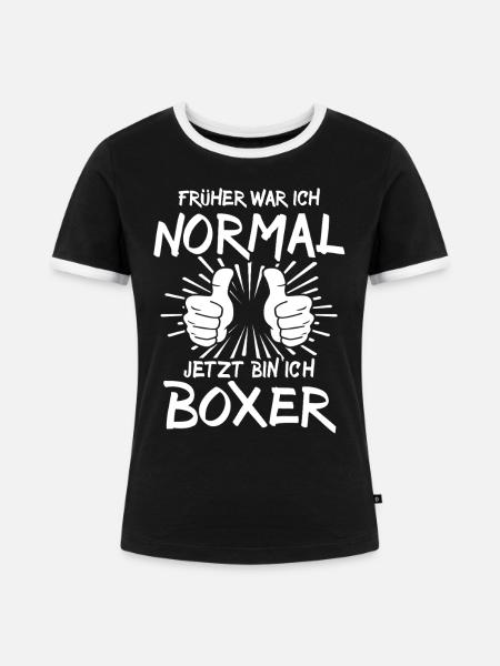 Boxer - Frauen Kontrast-T-Shirt - Schwarz/Weiß