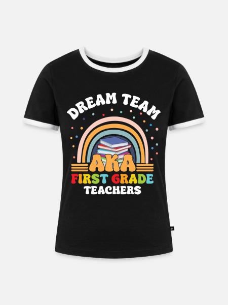 Lehrer-Dreamteam der ersten Klasse - Frauen Kontrast-T-Shirt - Schwarz/Weiß