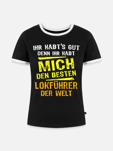 Lokführer Geschenk - Frauen Kontrast-T-Shirt - Schwarz/Weiß