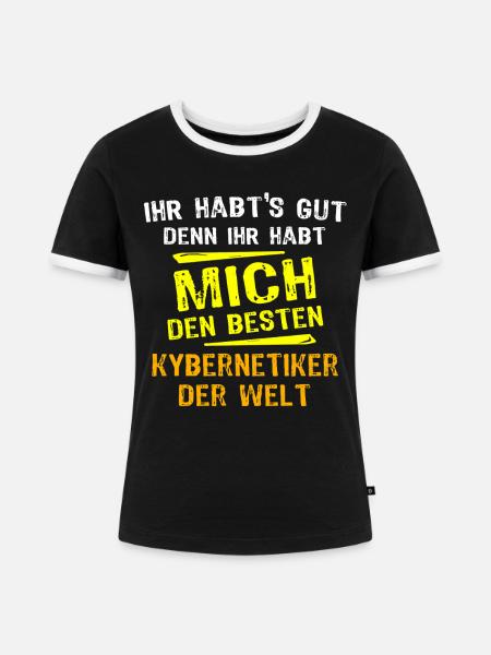 Kybernetiker Geschenk - Frauen Kontrast-T-Shirt - Schwarz/Weiß