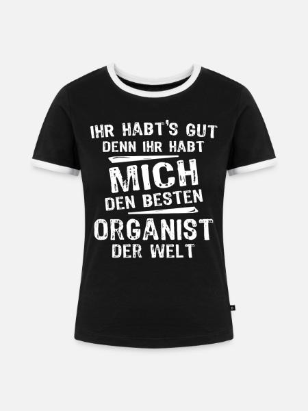 Organist - Frauen Kontrast-T-Shirt - Schwarz/Weiß