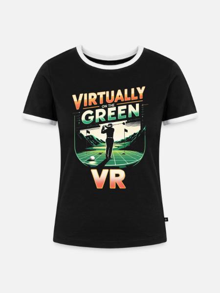 Golfsimulator - Frauen Kontrast-T-Shirt - Schwarz/Weiß