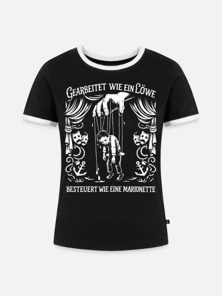 Gearbeitet Wie Ein Löwe - Frauen Kontrast-T-Shirt - Schwarz/Weiß