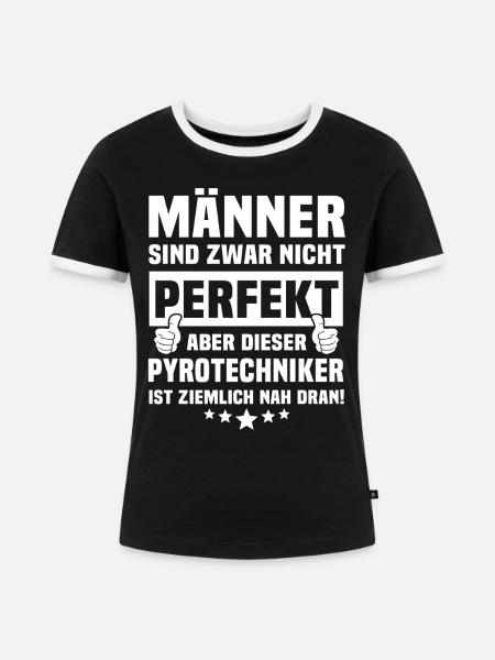Pyrotechniker - Frauen Kontrast-T-Shirt - Schwarz/Weiß