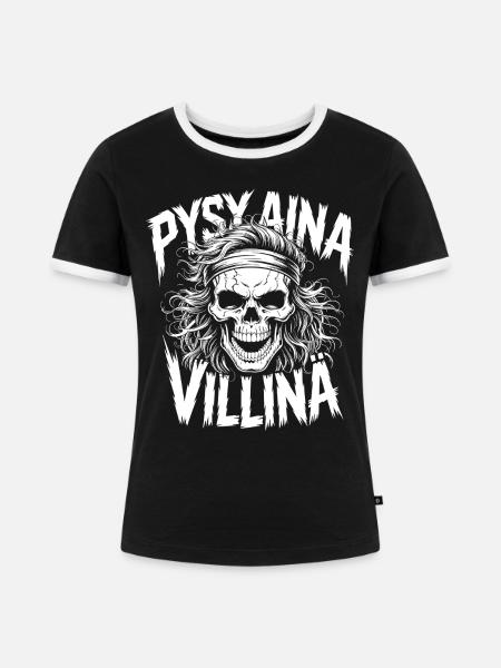 Wildschädel-Design - Frauen Kontrast-T-Shirt - Schwarz/Weiß