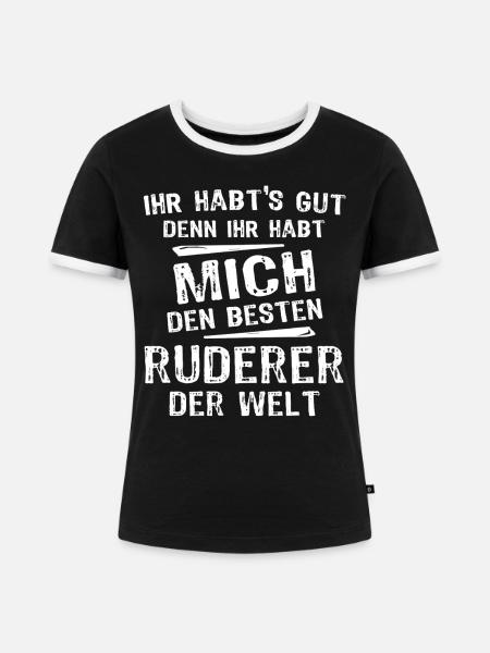 Ruderer - Frauen Kontrast-T-Shirt - Schwarz/Weiß