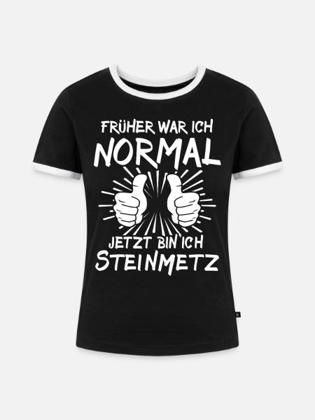 Steinmetz - Frauen Kontrast-T-Shirt - Schwarz/Weiß