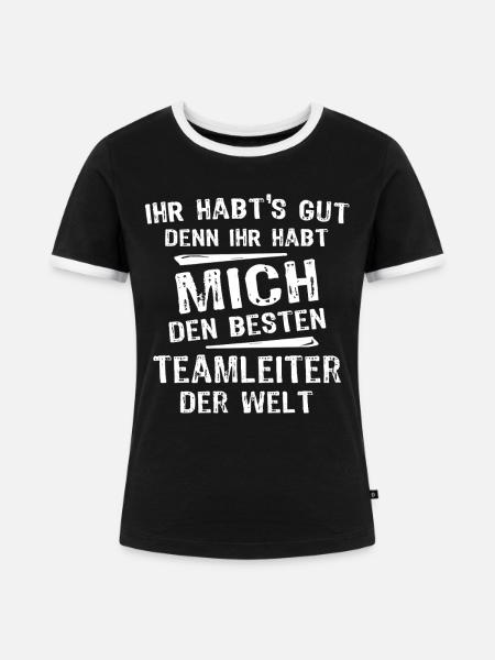 Teamleiter - Frauen Kontrast-T-Shirt - Schwarz/Weiß