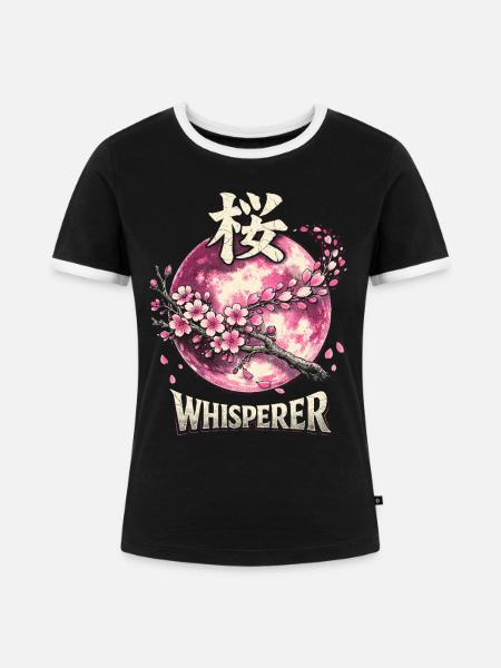 Kirschblüten Sakura Kirschblüte - Frauen Kontrast-T-Shirt - Schwarz/Weiß