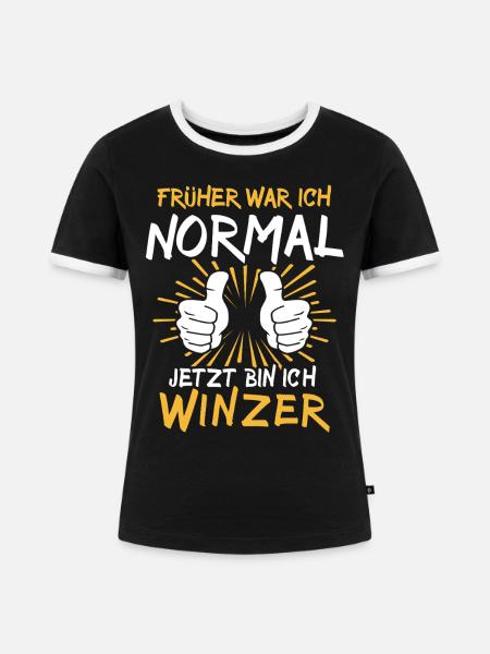 Winzer Spruch - Frauen Kontrast-T-Shirt - Schwarz/Weiß