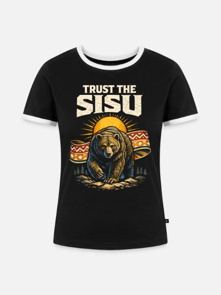 Skandinavisch Wikinger - Frauen Kontrast-T-Shirt - Schwarz/Weiß