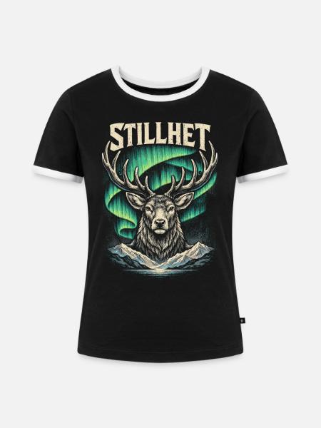 Skandinavisch Wikinger Stillhet - Frauen Kontrast-T-Shirt - Schwarz/Weiß