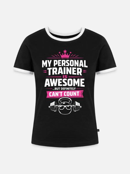 Fitnessstudio, Fitness - Frauen Kontrast-T-Shirt - Schwarz/Weiß