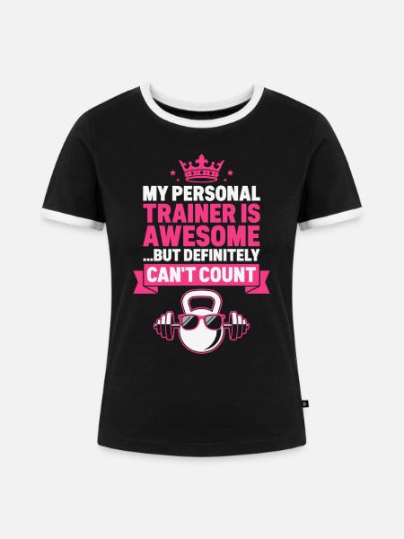 Fitnessstudio, Fitness - Frauen Kontrast-T-Shirt - Schwarz/Weiß