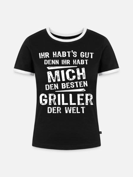 Griller - Frauen Kontrast-T-Shirt - Schwarz/Weiß