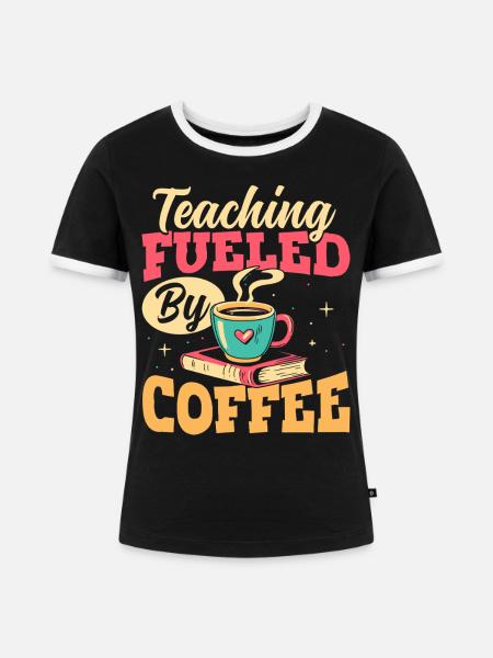 Der Unterricht Wird Von Kaffeepädagogen - Frauen Kontrast-T-Shirt - Schwarz/Weiß