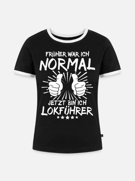 Lokführer - Frauen Kontrast-T-Shirt - Schwarz/Weiß